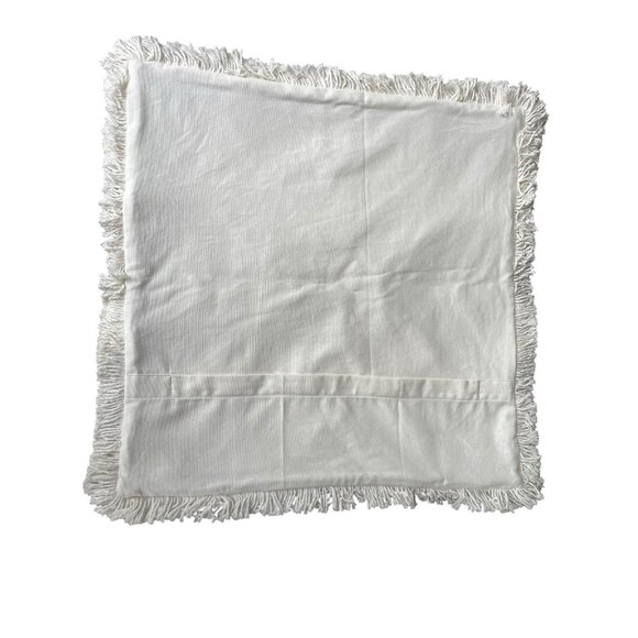 NEW Black Cream Feather Pillow + Cover Farmhouse Rustic Neutral Cotton 20 X 20 - Picture 2 of 4